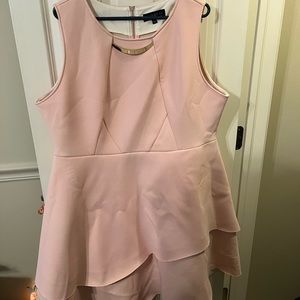 Eloquii Studio Bonded Pique Dress in Pink